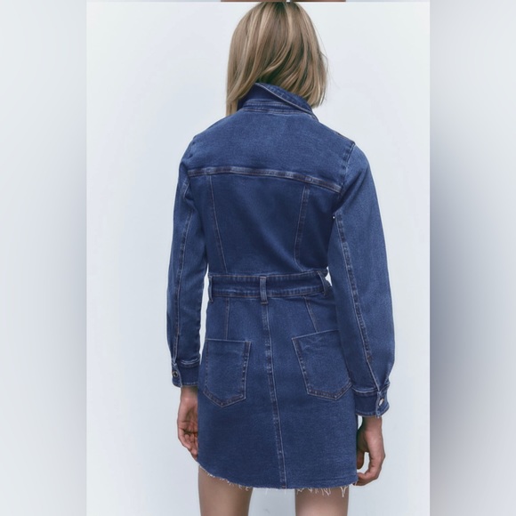 SOLD:ZARA DENIM SHIRT DRESS. NWT - Picture 5 of 9